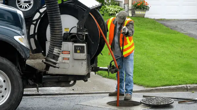 Technician using specialized drainage equipment for sewer line cleaning and foundation protection in Wichita, KS
